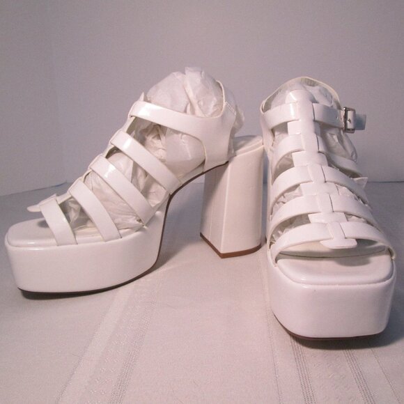 SODA Either White Platform Sandals Sz 10 - Picture 6 of 10